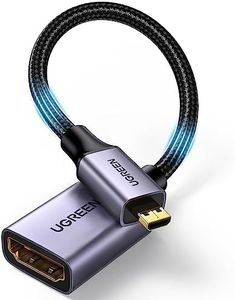 UGREEN 4K Micro HDMI auf HDMI Adapter 4K@60Hz 1080P Nylon Geflecht Micro HDMI Kabel 3D eARC/ARC HDR VRR kompatibel mit Raspberry Pi 5/4, Hero Black, ODROID usw, 25cm(Grau)