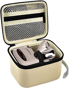 Case for Skull Shaver Electric Pitbull Pro Razor, Hard Travel Rotary Men Head Shavers Beard Trimmer Storage Carrying Box with Zipper Mesh Pocket for Men's Gold Pro Mustache Grooming Kit, Beige-Only