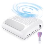 FYL Nail Dust Collector AU Plug, 80 W Adjustable Suction & Noise Nail Extractor Fan Dust Collector Vent Nail Vacuum Cleaner For Home Salon Use (White)