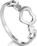 Jude Jewelers Stainless Steel Open Heart Karma Style Wedding Engagement Statement Promise Anniversary Ring (Silver, 12)