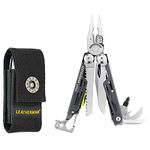 LEATHERMAN 832737 Signal 19 Tools Survival Multitool with Lock, Iron Rod for Fire Lighting, Hammer and Whistle, Grey and Nylon Case,14 cm