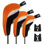 Andux Golf Wood Driver Head Covers Interchangeable No. Tag 3pcs/Set Mt/mg06 Black/Orange