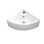 Small Bathroom Sink - Wall Mounted Basin - Triangle Corner Sink – Mini Sink with One Hand Tap Hole- 325 x 325 x 130mm