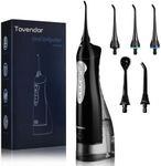 TOVENDOR Electric Water Flosser, Rechargeable Dental Oral Irrigator - 3 Modes, 5 Tips for Teeth, Gums, Braces, Dental Care, Family Oral Health (300ML, IPX7 Waterproof Waterflosser)