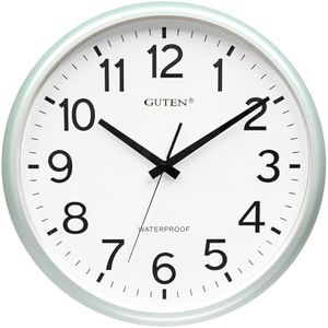 Caysie 16 Inch Sealed Large Outdoor Clock Waterproof, Silent Battery Operated Weatherproof Wall Clocks for Pool Patio Outside Home (Blue)