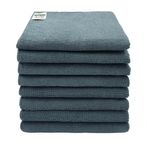 SOFTSPUN Microfiber Basic Cleaning Cloths 8 pcs 40x40cms 220 GSM Grey! Highly Absorbent Lint and Streak Free Multi Purpose Wash Cloth for Bike & Car Stainless Steel Silverware.…