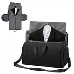 YADEZZN Suit Carrier Duffle Bag, Convertible Garment Bags, 2 in 1 Hanging Suitcase Suit Travel Bags, Suit Bag for Men with Shoe Compartment (Black)