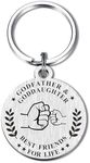 BAZLJY Fathers Day Godfather Gifts from Goddaughter - Best Godfather Keychain - Father's Day Gifts for Godfather from Godchild for Godfather Birthday Christmas