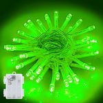 Gcstnn Halloween Green Fairy Lights Outdoor, 3M 30 LEDs Halloween Decor String Lights, Timer Function, IP65 Waterproof Battery Operated for Halloween Themed Party Carnival Outdoor/Indoor Decorations.