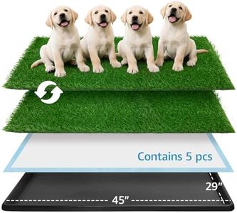 Oiyeefo Dog Grass pad with Tray,45”x 29” Indoor Dog Potty with 2 Packs Replacement Artificial Fake Grass-5 Packs Disposable Puppy Pads,for Puppy Training Apartment,Outdoor Use