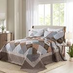 HoneiLife Oversized King Bedspreads 120x120-3 Pcs California King Quilt, Extra Large Quilt Sets All Season Use,Rustic Bedding Sets King Size,Reversible Coverlet Lightweight Microfiber Bed Quilts