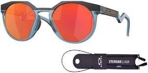 Oakley oo9242 924208 52mm matte black/prizm ruby round sunglasses for men + Bundle with designer iwear complimentary eyewear kit