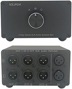 SOLUPEAK 1 in 3 Out XLR Balanced Audio Switch Box, 3-Channels XLR Stereo Converter,Passive Signal Source Audio Input Selector Switcher Splitter 1-to-3 Box (X103)