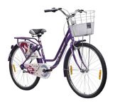 Hero Reeva 26T Single Speed Mountain Bicycle for Women | Rigid Suspension | Wire Brake | Integrated Carrier | Front Basket | Frame 16.5 Inches | Purple | Ideal for 13+ Yrs | 85% Assembled Cycle
