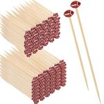 Bokon 300 Pcs Football Cocktail Picks 4 Inch 6 Inch Sports Ball Fruit Sandwich Picks Skewers Rugby Food Picks for Appetizers Decorative Football Toothpicks Bamboo Dessert Sticks for Birthday Holiday