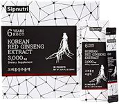 Sipnutri Korean Red Panax Ginseng Extract Liquid Drink 3000 mg, Made in Korea, All Natural 100% Pure Vegetarian Non-GMO Gluten Free, Supports Energy Vitality Mood and Immunity 10 ml x 30 Packets