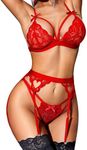 RSLOVE Women Lace Garter Lingerie S