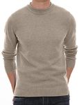 Sailwind Men's Crewneck Sweater Soft Casual Sweaters for Men Classic Pullover Sweaters with Ribbing Edge, Khaki, Medium