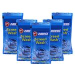 ABRO Windshield Car Wash Additive Fluid Concentrate Liquid Wipers Lubricated Streak Free & Anti Wiper Judder Formula Auto Detergent Glass Cleaner (5 Pcs)