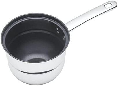 KitchenCraft KCCVPORNS Induction Double Boiler Porringer/Bain Marie Pan with Non Stick, Gift Boxed, Stainless Steel, 16 cm, Silver