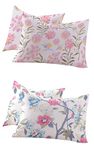 RD TREND 210 TC Premium Glace Cotton Assorted King Size Printed Floral Design Pillow Cover -18"X28" Inches,(Pack of 2) of Any 4 Pieces Color Multi-6