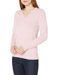 Amazon Essentials Women's Standard 100% Cotton V-Neck Sweater, Light Pink, X-Large