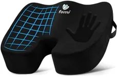 FOMI Extra Thick Firm Coccyx Orthopedic Memory Foam Seat Cushion | Black Large Cushion for Car or Truck Seat, Office Chair, Wheelchair | Back Pain Relief (Black)