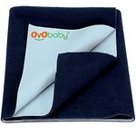 OYO BABY Waterproof Quick Dry Sheet for Baby| Bed Pad | Baby Bed Protector Sheet for Toddler Children (Small (50cm x 70cm), Dark Blue)