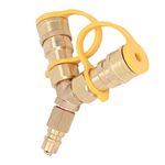 Gas Y Splitter, 3/8 Y Splitter Separator 2 Way Quick Connect Adapter for NAT Ural Gas, Grills,Rv,Courtyard Fire Pits