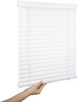 Allesin Faux Wood Blinds 2 inch Slat Cordless Design Room Darkening Blinds for Indoor Windows Easy to Install & Durable Horizontal Windows Blinds Inside/Outside Mount,45" W x 64" L,Pearl White