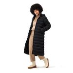 Regatta Womens Longline Hooded Jacket Padded Coat, Black, 16 EU