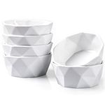 4 Oz Porcelain Ramekins/Dessert Bowls - Delling Geometric Ramekins Souffle Dishes - White Small Snack/Ramekins/Creme Brulee Dish for Baking, Dessert, Ice Cream - Small Ramekin Oven Safe 4oz Set of 6