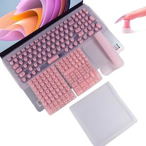 Long Nail Keyboard Stickers & Cover for Long Nails - 119 Keys Set, Fits 15-17 Inch Laptops, Portable Plastic Storage Case, Ideal Gift (Pink)