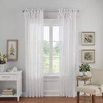 Elrene Home Fashions Crushed Semi-Sheer Adjustable One Window, 52"x95" (1 Panel), White