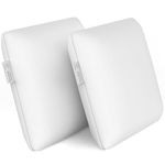 MY ARMOR Memory Foam Square Cushion Insert for Car, Sofa/Diwan, Bed, Chair & Decoration | Highly Durable, Hypoallergenic | Inner Cover Only | White, Pack of 2 [14"x 14" x 4"]