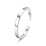 Chriscoco S925 Sterling Silver Ring for Women Adjustable Thumb Ring Open Band Ring High Polished Handmade Silver Rings with Gift Box 1/2/3/4/5/6/8/10/15MM