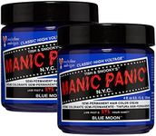 Manic Panic Blue Moon Hair Dye - Classic High Voltage - (2 PK) Semi Permanent Hair Color - Bright, Cool, True Blue Shade - For Dark & Light Hair - Vegan, PPD & Ammonia-Free - For Coloring Hair