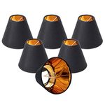 Wellmet Chandelier Shades,ONLY for Candelabra Bulbs,Clip-on Fitter Lamp Shades, 3" X 6" X 5", Set of 6