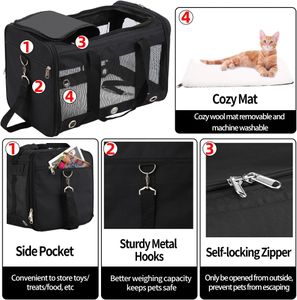 Dycietx Soft Sided Pet Carrier Bag, Portable Airline Approved, Black M