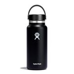 HYDRO FLASK - Water Bottle 946 ml (32 oz) - Vacuum Insulated Stainless Steel Water Bottle with Leak Proof Flex Cap and Powder Coat - BPA-Free - Wide Mouth - Black