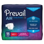 Prevail Breezers 360 Ultimate Absorbency Incontinence Briefs, Size 1, 6 Bags of 16 (96 Count)