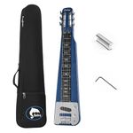 Batking Lap Steel Guitar, Electric Slide Guitars 6 String Slotted Headstock Guiter (Dark Blue)