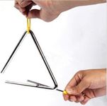 Aliotech Superior Sound Quality Musical Steel Triangle Percussion Instrument With Striker (6 Inch)