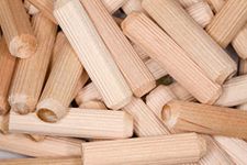 12mm x 60mm Wooden Dowel Pins Grooved Dowels Plugs Chamfered Fluted Pin Wood for Furniture Woodwork Joinery - Pack of 20 (Beechwood)