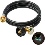 Generep Propane Hose Adapter with Propane Tank Gauge for Weber Q1200 ，1 lb to 20 lb （5 FT）