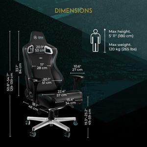 Noblechairs Epic Gaming Chair – Ergonomic, Adjustable, Black