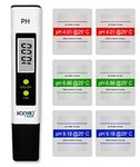 Konvio Neer pH Test Meter with 0.00-14.00ph Measure Range for Drinking Water, Hydroponics, Aquariums, Swimming Pools with Extra Pack of 6 Buffer Solution