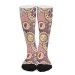 Decorative Sun Compression Stockings for Women Men Knee High Socks Tube Socks Funny