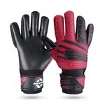 Nivia Raptor Torrido Football Gloves, (Black/Red, L) Rubber