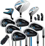 IZZO Golf EZ2 14 Piece Mens Right Hand Golf Club Set with Golf Bag - 14 Piece Complete Golf Club Set for Right Handed Golfers, Comes with Golf Bag